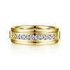 Mens 7mm Diamond Wedding Band with Sand Blast Finish 14K Gemmas Jewelers 1