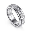 Mens 7mm Diamond Wedding Band with Sand Blast Finish 14K Gemmas Jewelers 5