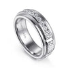 Mens 7mm Diamond Wedding Band with Sand Blast Finish 14K Gemmas Jewelers 5
