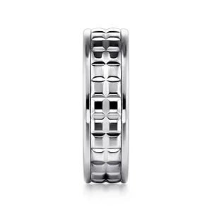 Mens 7mm High Polish Squares Design Wedding Band 14K Gold | Gemmas Jewelers 3