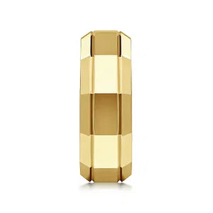 Mens 8mm Angular High Polish Finish Wedding Band 14K Gemmas Jewelers 1