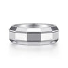 Mens 8mm Angular High Polish Finish Wedding Band 14K Gemmas Jewelers 6