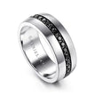 Mens 8mm Black Diamond High Polish Wedding Band  14K | Gemmas Jewelers 2