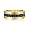 Mens 8mm Black Diamond High Polish Wedding Band  14K | Gemmas Jewelers