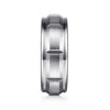 Mens 8mm Carved Station Wedding Band with Satin Finish in 14K Gold | Gemmas Jewelers 3