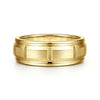 Mens 8mm Carved Station Wedding Band with Satin Finish in 14K Gold | Gemmas Jewelers 4