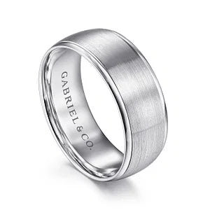 Mens 8mm Satin Finish Smooth Edge Wedding Band in 14K Gold | Gemmas Jewelers 2