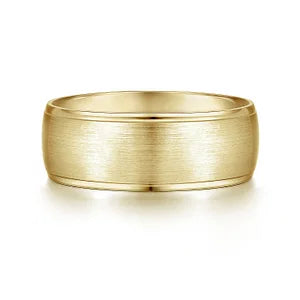 Mens 8mm Satin Finish Smooth Edge Wedding Band in 14K Gold | Gemmas Jewelers 5
