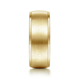 Mens 8mm Satin Finish Smooth Edge Wedding Band in 14K Gold | Gemmas Jewelers 7
