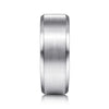 Modern Design 8mm Satin Finish Mens Wedding Band with Beveled Edge in 14K | Gemmas Jewelers 3