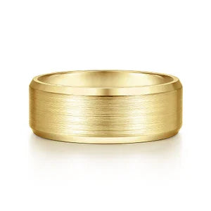 Modern Design 8mm Satin Finish Mens Wedding Band with Beveled Edge in 14K | Gemmas Jewelers 5
