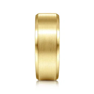 Modern Design 8mm Satin Finish Mens Wedding Band with Beveled Edge in 14K | Gemmas Jewelers 6
