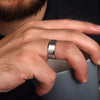 Modern Design 8mm Satin Finish Mens Wedding Band with Beveled Edge in 14K | Gemmas Jewelers 7