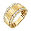 Modern Ridge Design Double Row Diamond Ring Cigar Band 14K| Gemmas Jewelers 1