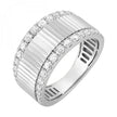 Modern Ridge Design Double Row Diamond Ring Cigar Band 14K| Gemmas Jewelers 2