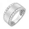 Modern Ridge Design Double Row Diamond Ring Cigar Band 14K| Gemmas Jewelers 2