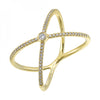 Modern X Design Diamond Ring in 14K Yellow Gold 14K| Gemmas Jewelers