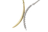 Two-Tone Diamond Pavé Curve Necklace in 14K Gold