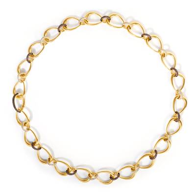 Fantastic LeVian Chocolate and Nude Diamonds Necklace in 14K Honey Gold