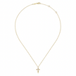 Sculpted Fluted Cross Pendant Necklace with Diamond Accent in 14K Yellow Gold