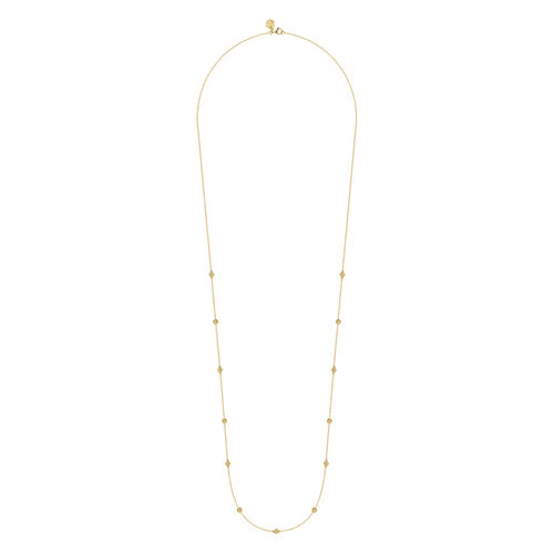 Gabriel & Co. Bujukan Collection Bead Station Necklace in 14K Yellow Gold