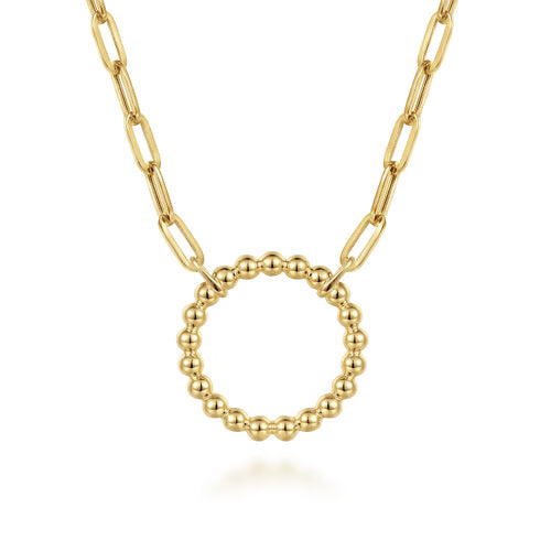Gabriel & Co. Bujukan Collection Bead Charm Necklace in 14K Yellow Gold