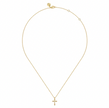 The Bujukan Collection Beaded Station Fluted Cross Pendant Necklace in 14K Yellow Gold