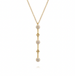 The Bujukan Collection Diamond Pavé Cluster & Beaded Drop Bar Necklace in 14K Yellow Gold