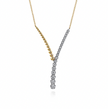 The Bujukan Collection Two-Tone Beaded and Graduated Diamond Asymmetrical Y-Necklace in 14K Gold