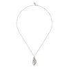 Gabriel & Co. Bujukan Fashion Multi Rows White Sapphire Pendant Necklace in 14K and Sterling Silver