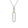 Gabriel & Co. Bujukan Fashion Drop Paper Clip Pendant Necklace in 14K and Sterling Silver