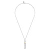 Gabriel & Co. Bujukan Fashion Drop Paper Clip Pendant Necklace in 14K and Sterling Silver