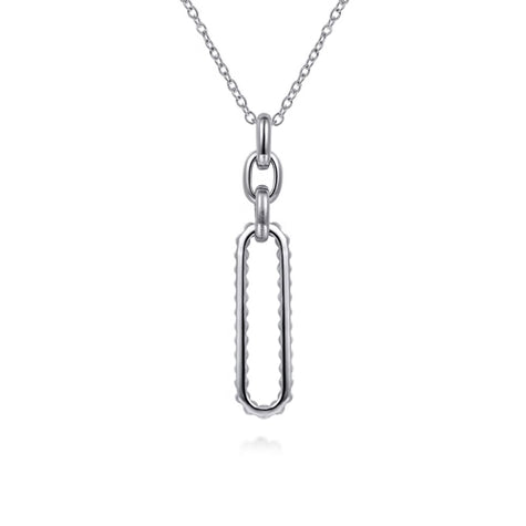 Gabriel & Co. Bujukan Fashion Drop Paper Clip Pendant Necklace in 14K and Sterling Silver