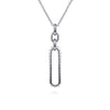 Gabriel & Co. Bujukan Fashion Drop Paper Clip Pendant Necklace in 14K and Sterling Silver