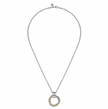 The Bujukan Collection Two-Tone Interlocking Circle Beaded Pendant Necklace in Sterling Silver and 14K Gold