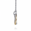 The Bujukan Collection Two-Tone Interlocking Circle Beaded Pendant Necklace in Sterling Silver and 14K Gold