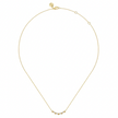 Graduated Puffed Heart and Pavé Diamond Curved Bar Necklace in 14K Yellow Gold