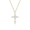 Gabriel & Co. Bujukan Diamond Cross Pendant Necklace in 14K Yellow Gold