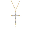 Gabriel & Co. Large Bujukan Diamond Cross Pendant Necklace in 14K Yellow Gold