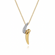 The Bujukan Collection Two-Tone Sculptural Pavé Diamond Bypass Drop Pendant Necklace in 14K Gold