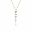 Two-Tone Graduated Buttercup Diamond Linear Drop Necklace in 14K Gold