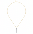 Two-Tone Graduated Buttercup Diamond Linear Drop Necklace in 14K Gold