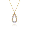 Gabriel & Co. Double Row Diamond Tear Drop Necklace in 14K Yellow Gold