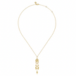 The Bujukan Collection Sculptural Geometric Chandelier Drop Fringe Necklace in 14K Yellow Gold