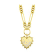 Sunburst Heart Pendant Medallion Diamond Necklace in 14K Yellow Gold