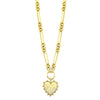 Sunburst Heart Pendant Medallion Diamond Necklace in 14K Yellow Gold