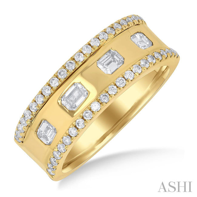 Opulent Design Emerald Cut Diamond Wedding Band 14K | Gemmas Jewelers