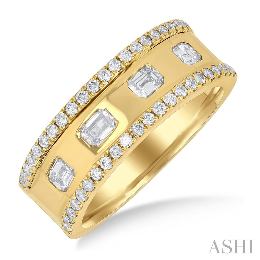 Opulent Design Emerald Cut Diamond Wedding Band 14K | Gemmas Jewelers