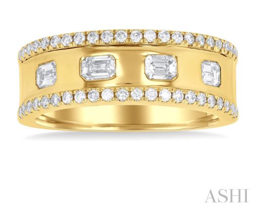 Opulent Design Emerald Cut Diamond Wedding Band 14K | Gemmas Jewelers