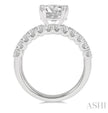 Opulent Triple Row Diamond Semi-Mount Engagement Ring in 14K White Gold | Gemmas Jewelers